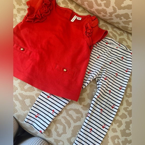 Janie and Jack Other - Janie & Jack Cherry Red Outfit 18-24M
